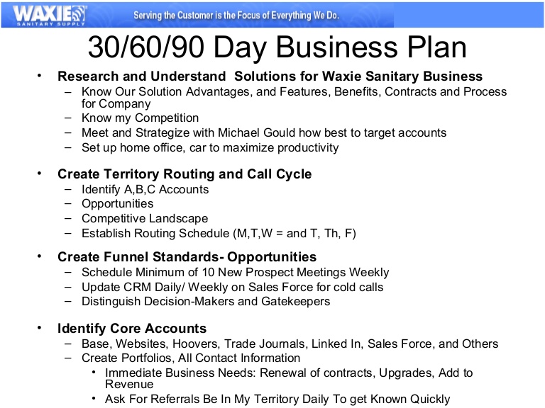 30 day business plan 30 60 90 day sales plan template free sample 