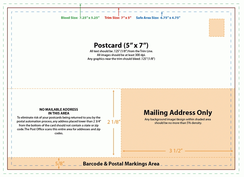 Stunning 9x6 Postcard Template Example Resume Ideas Postage 5x7 