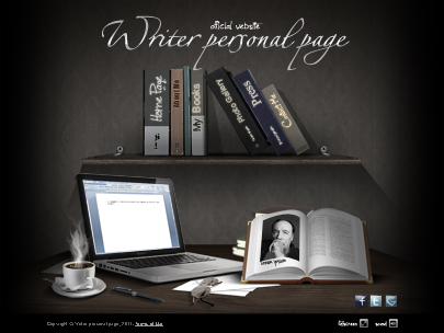 Writer personal page website template easy flash   Tonytemplates