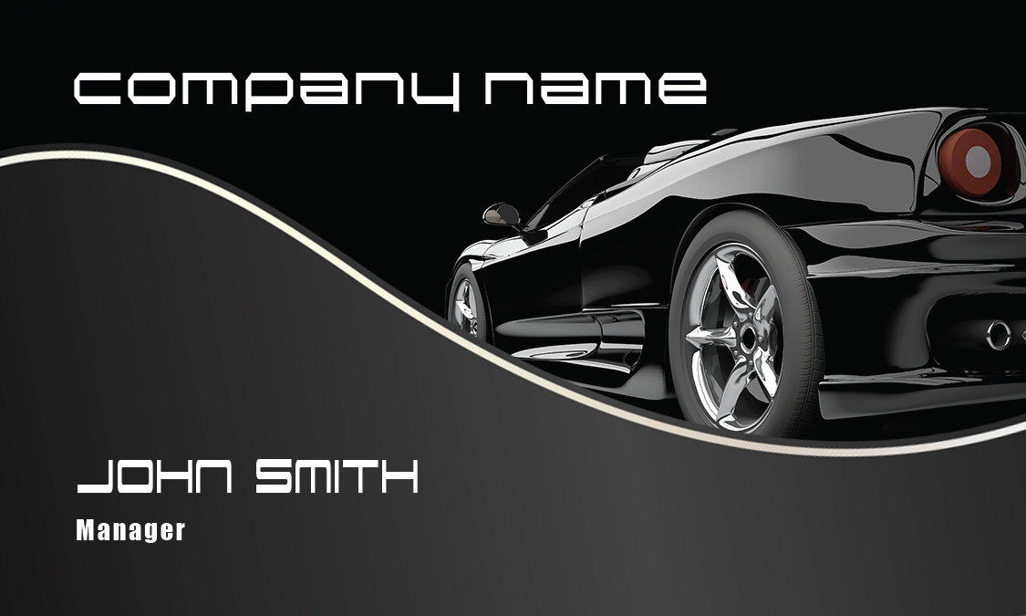 Stylish Black Corvette Automotive Business Card   Design #501021