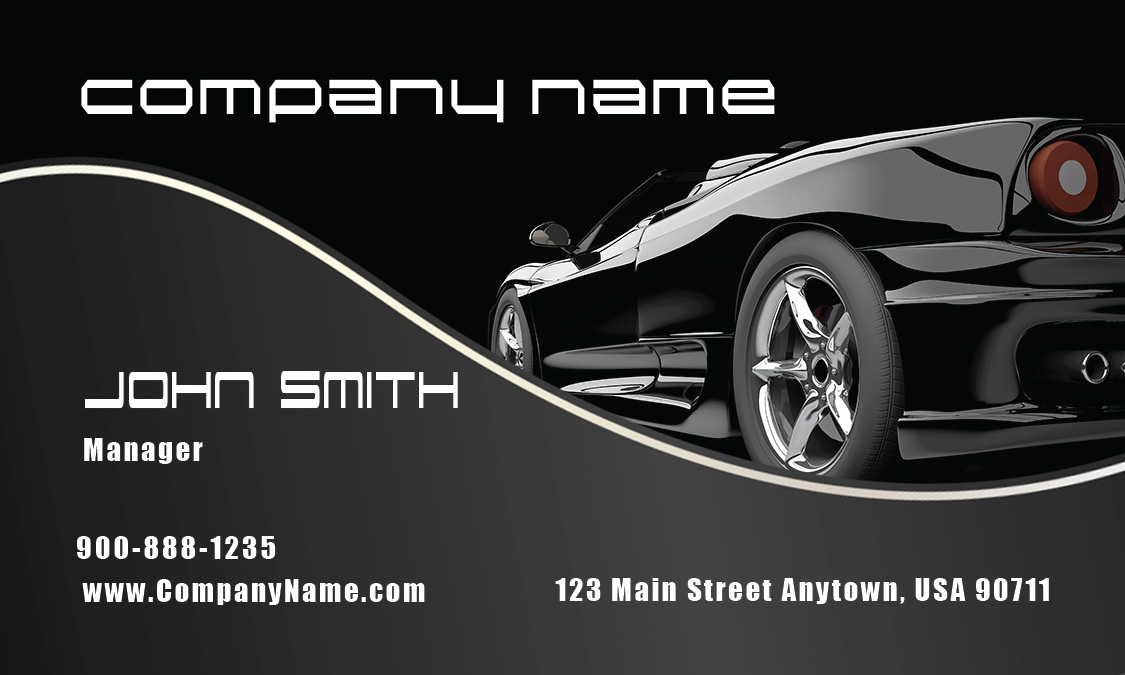 Stylish Black Corvette Automotive Business Card   Design #501021