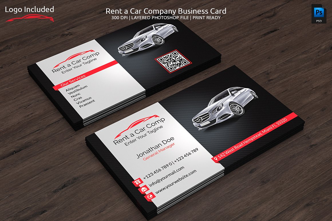 Rent a Car Business Card ~ Business Card Templates ~ Creative Market