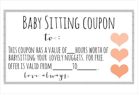 Baby Sitting Coupon Template – 10+ Free Printable PDF Documents 