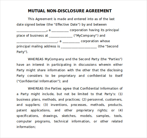patent non disclosure agreement template patent non disclosure 