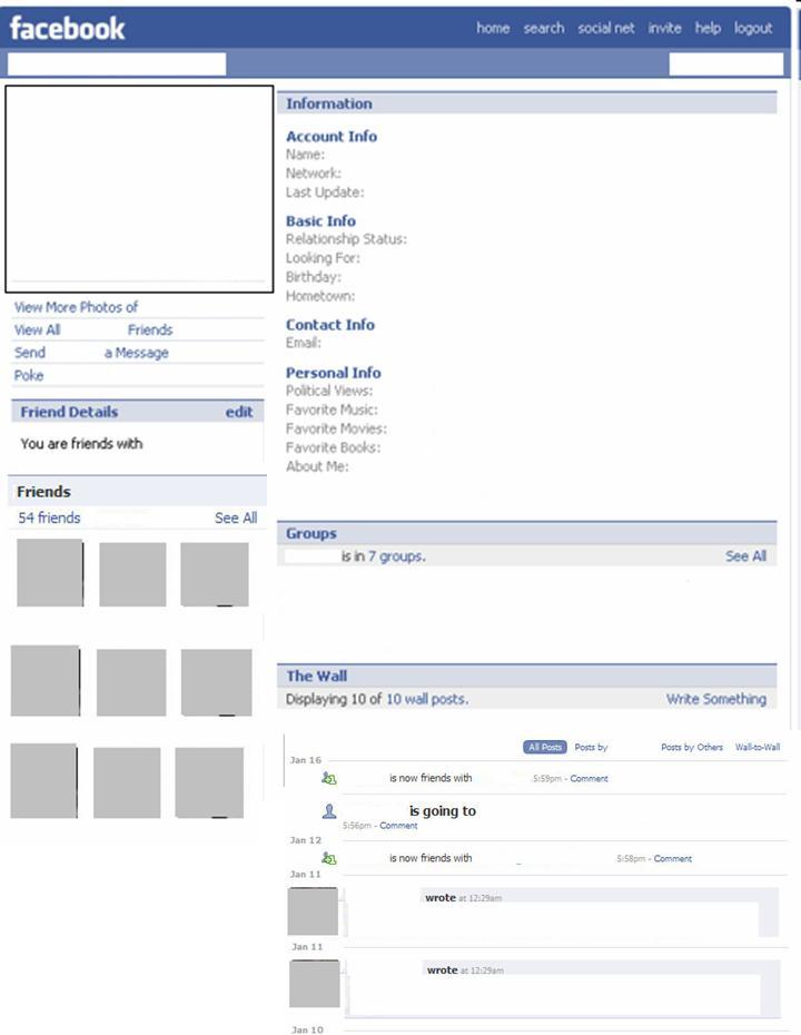 blank facebook template blank facebook profile page template free 