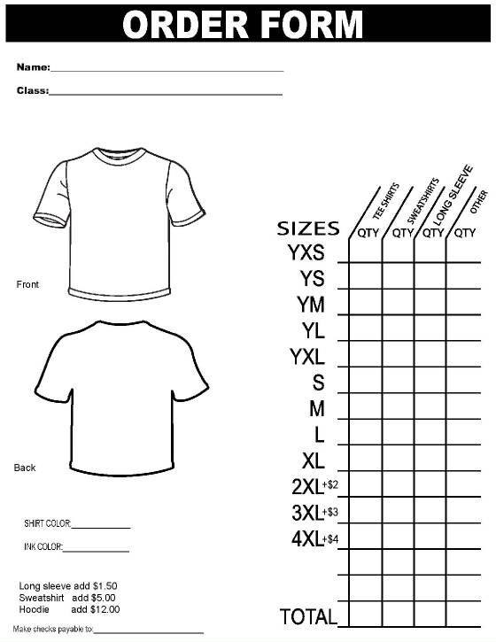T Shirt Order Form Template   17+ (Word, Excel, PDF)