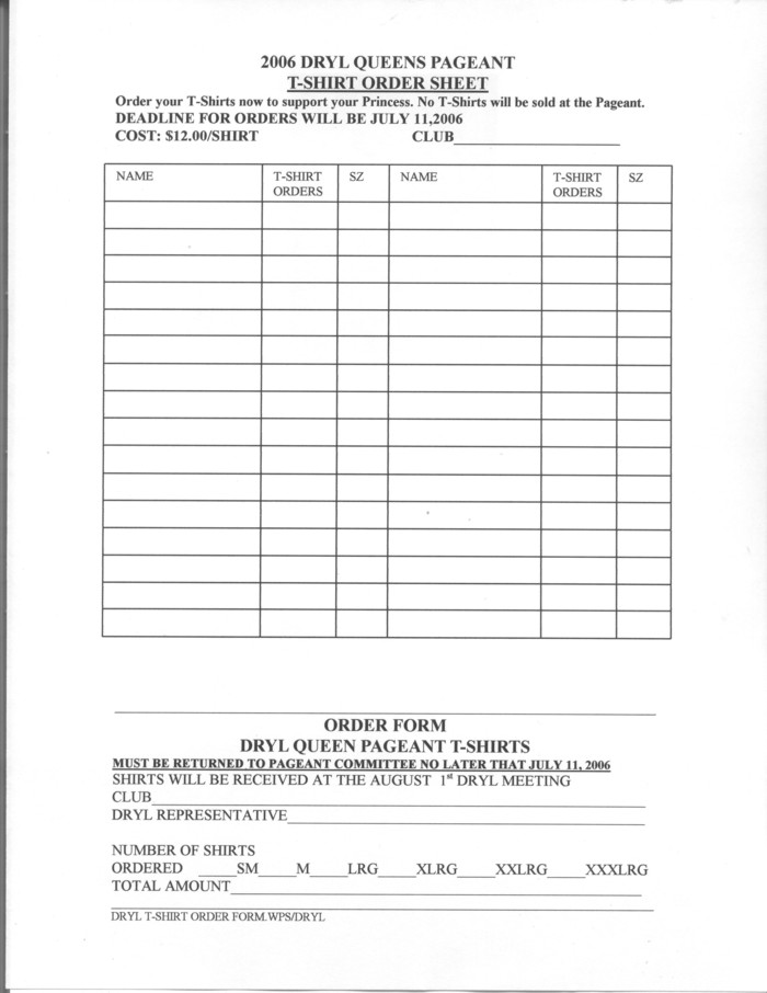 Printable T Shirt Order Form Template | Besttemplates123 | Sample 