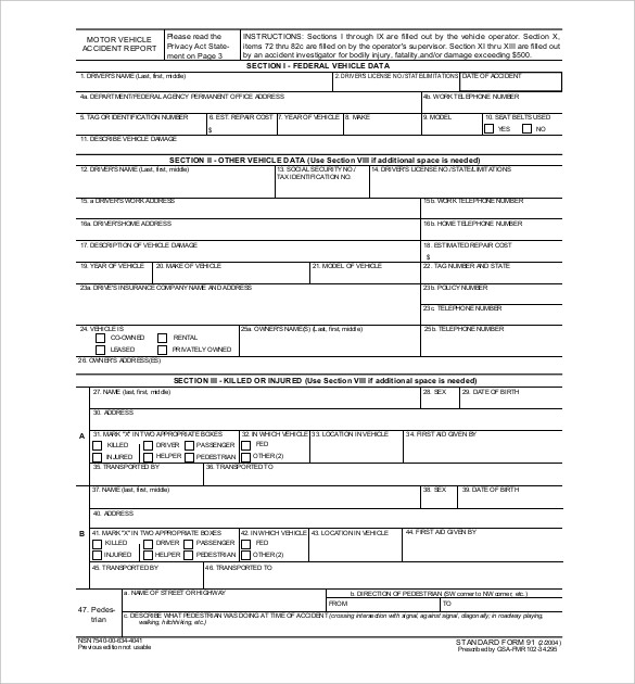 16+ Accident Report Template   Free Sample, Example, Format 