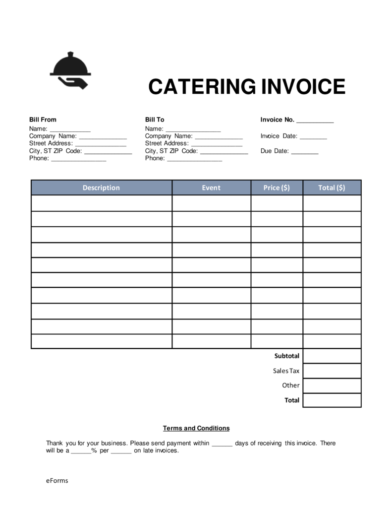 5 Best Catering Invoice Templates for Decorative Business
