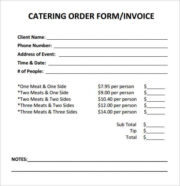 Free Catering Invoice Templates