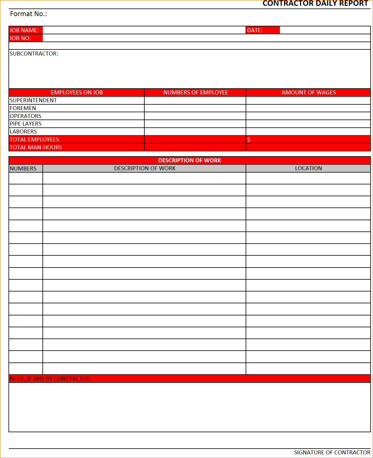 11 Daily Report Template Verification Letters Pdf Construction 