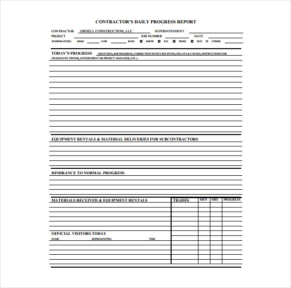 Construction daily report template excel new illustration 8 resize 