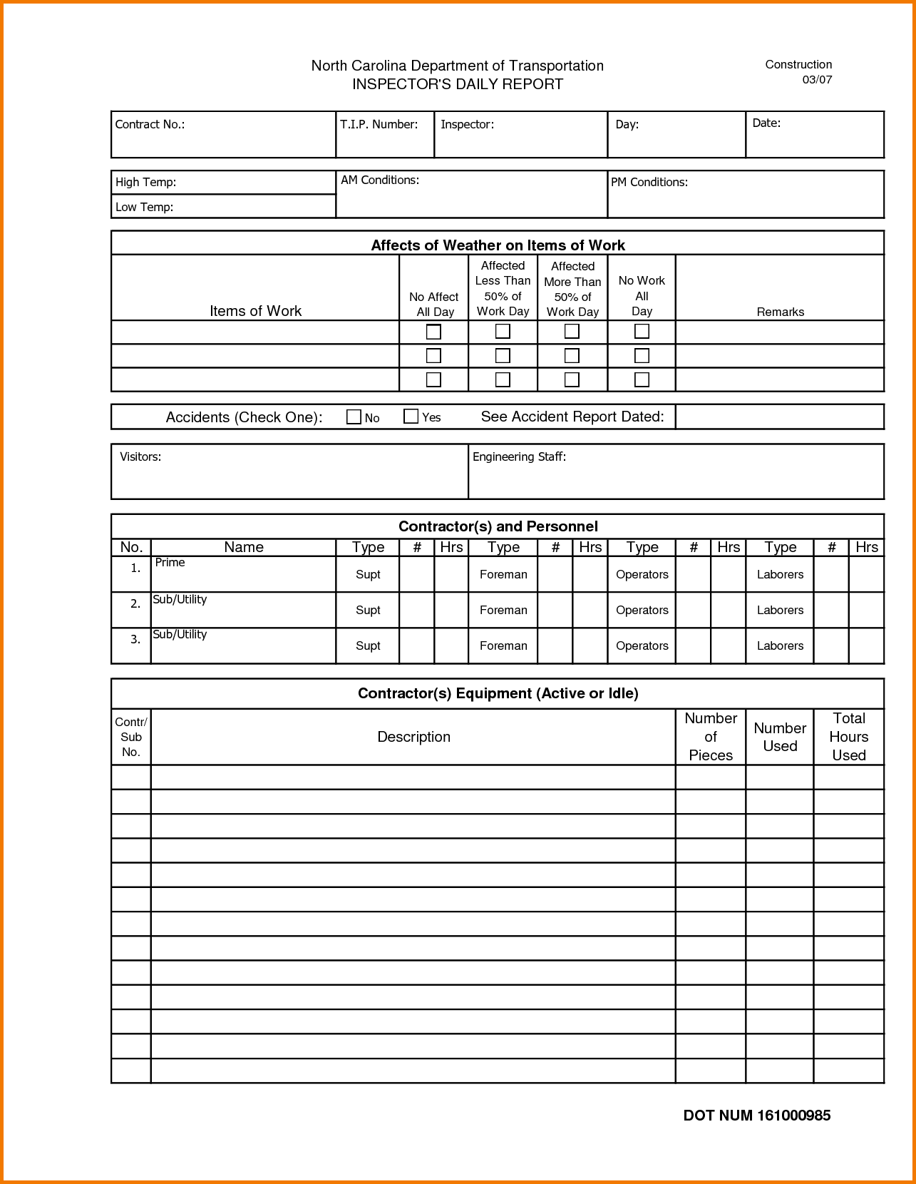 7+ Construction Daily Report Template | Expense Report