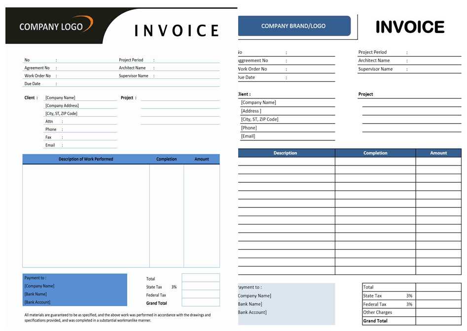 free contractor invoice template on excel   Physic.minimalistics.co