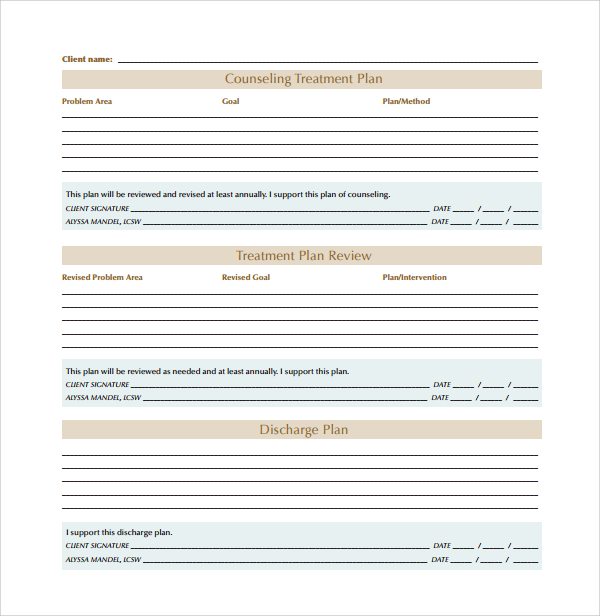8+ Treatment Plan Templates | Sample Templates