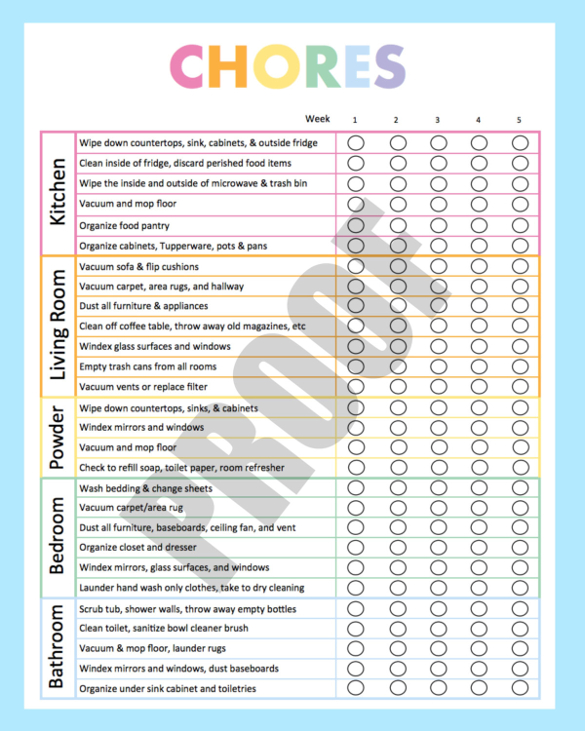 Cleaning Checklist Template   29+ Free Word, Excel, PDF Documents 