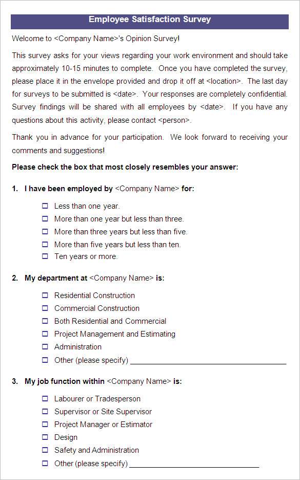 Feedback Survey Template | freeradioprovo.tk