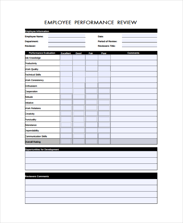 Free Simple Performance Self Evaluation from Formville