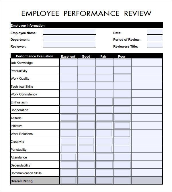 Employees Evaluation Forms Zoroblaszczakco Evaluation Template For 