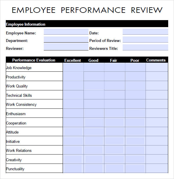 employee performance evaluation form   Manqal.hellenes.co