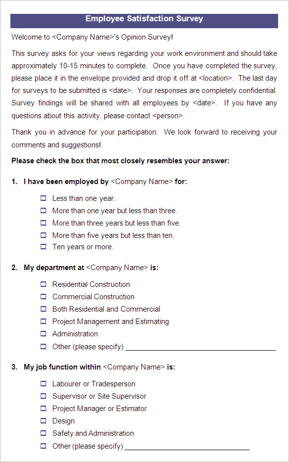 Employee Survey Samples | radiogomezone.tk