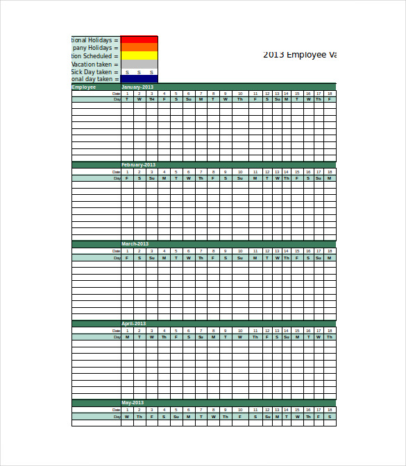 Vacation Tracking Template – 11+ Free Word, Excel, PDF Documents 