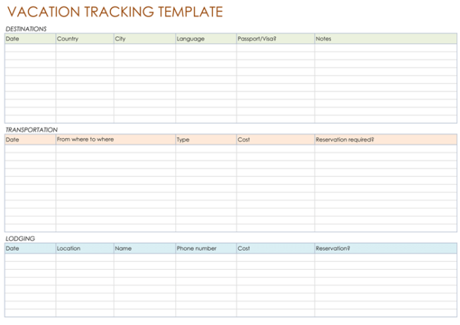 5 Best Vacation Tracking Templates to Track your vacations