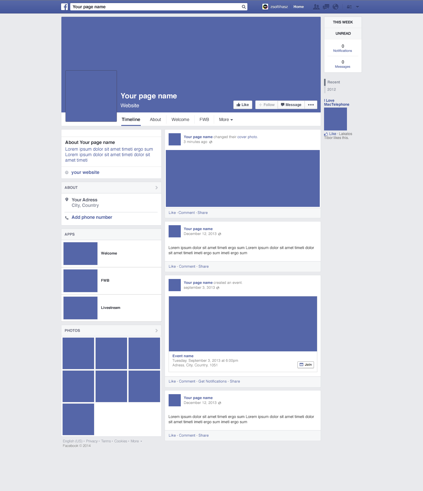 facebook page design template   Physic.minimalistics.co