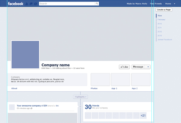 facebook page template psd   Physic.minimalistics.co