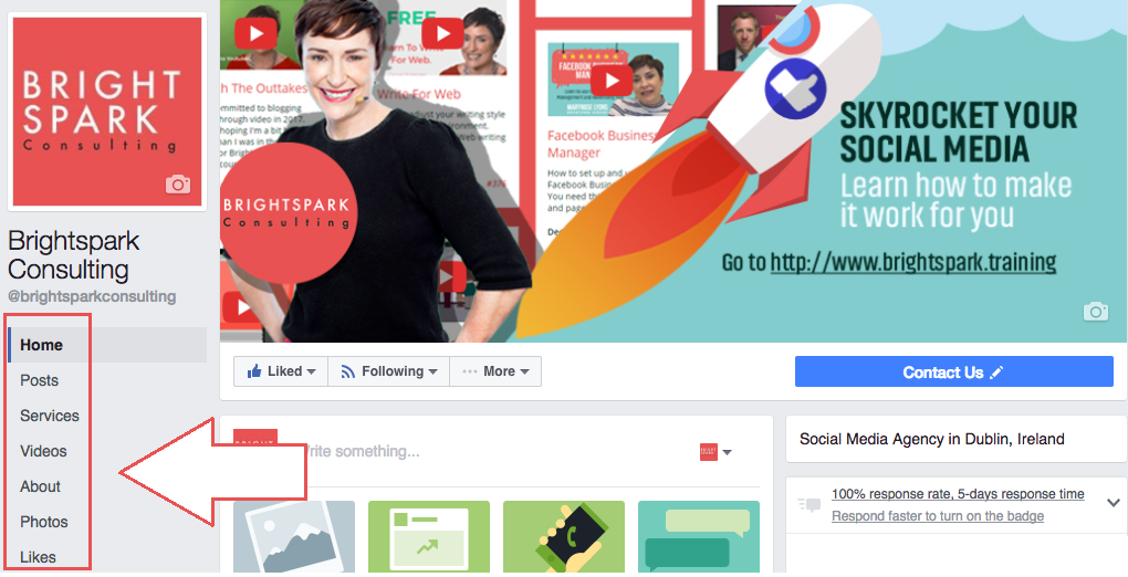 Facebook Page Templates For Business Pages   Brightspark Consulting