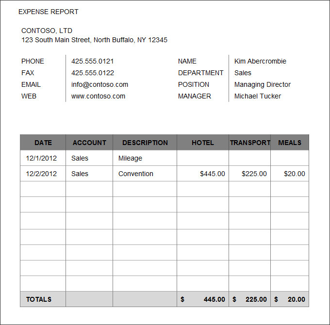 free expense report template 27 expense report template free word 