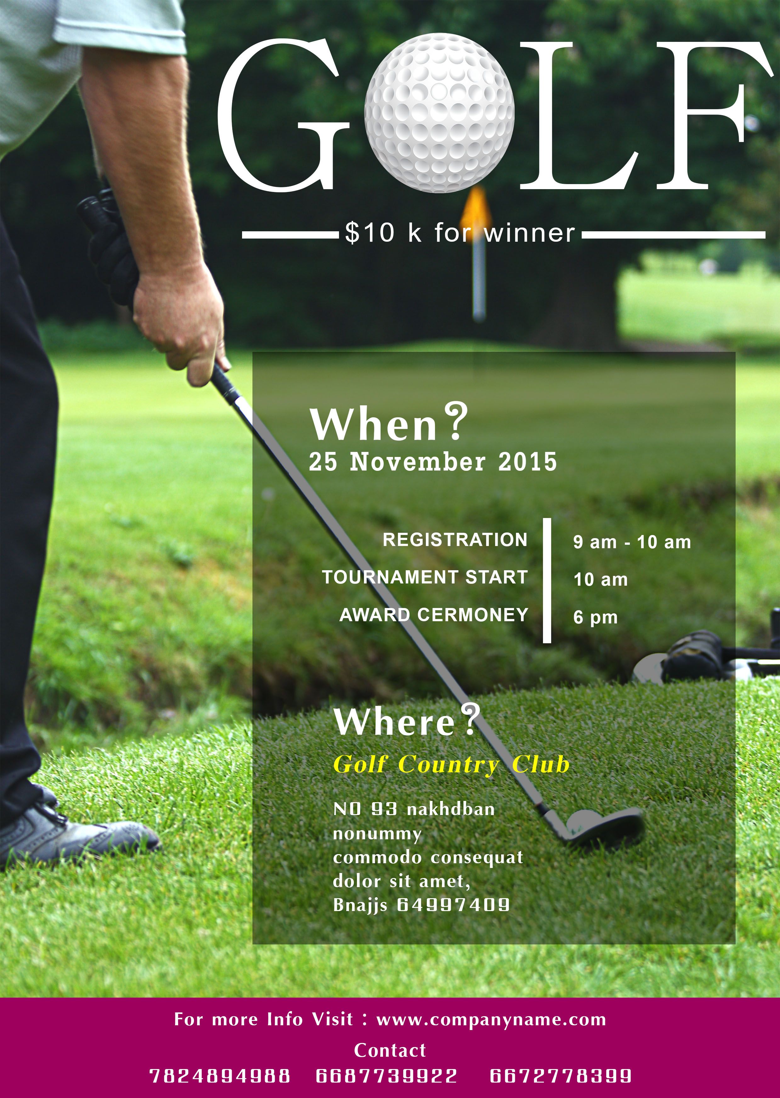 Golf Tournament Flyer Template Free | 15 Free Golf Tournament 