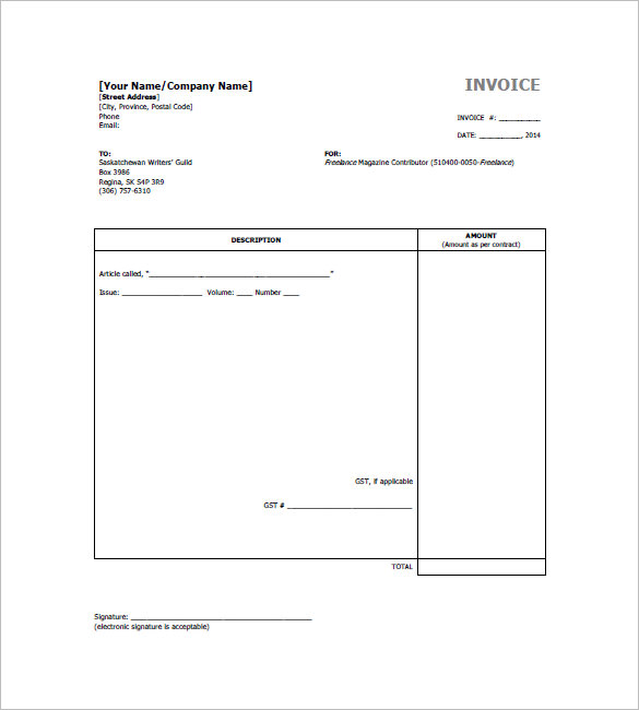 Freelancer Invoice Template   13+ Free Word, Excel, PDF Format 