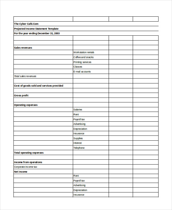 Excel Income Statement   7+ Free Excel Documents Download | Free 