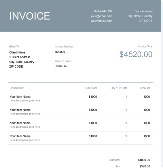 Free Itemized Invoice Template | FreshBooks