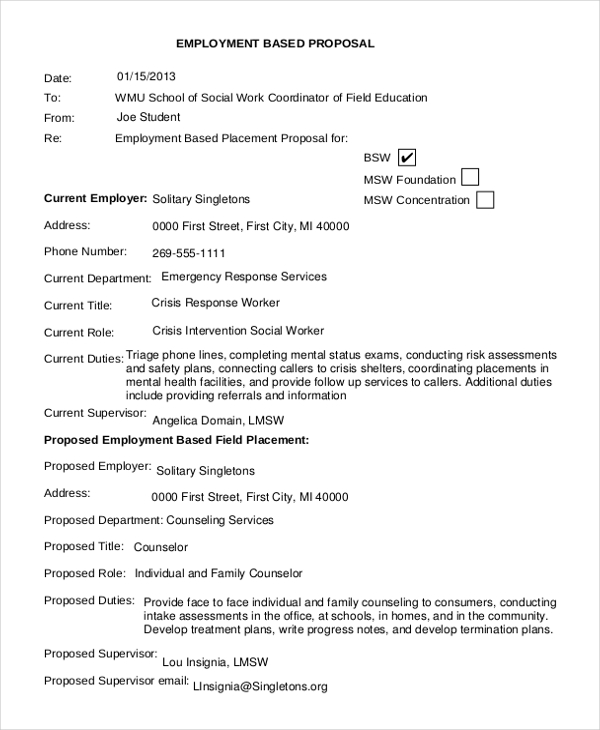 Job Proposal Template   18+ Free Word, PDF Document Downloads 