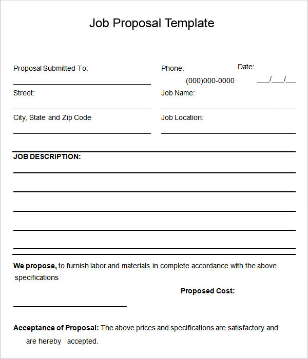 job offer proposal template 30 job bid template proposal template 