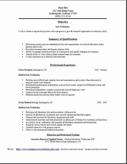 Lab Technician Resume Template   7+ Free Word, PDF Document 