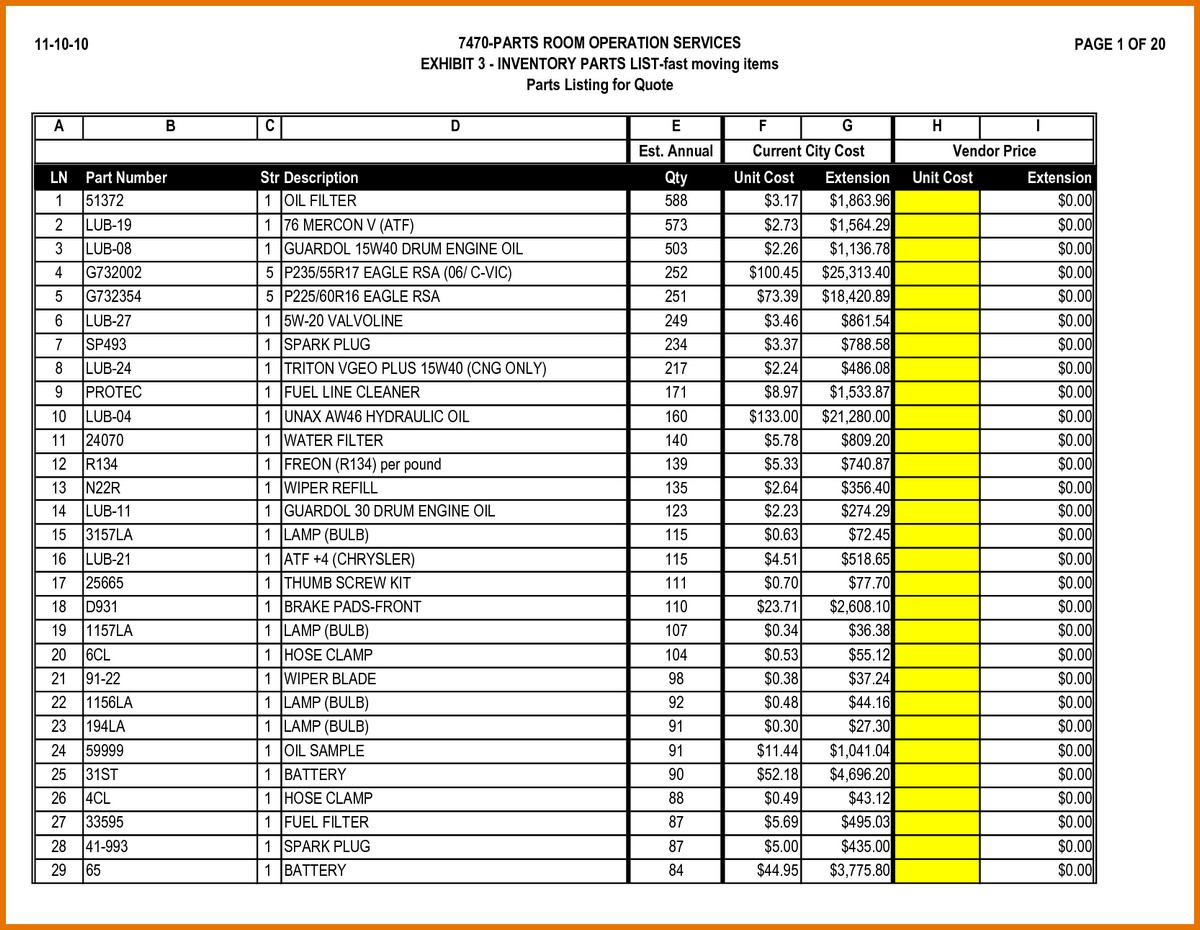 liquor store inventory spreadsheet | Papillon northwan