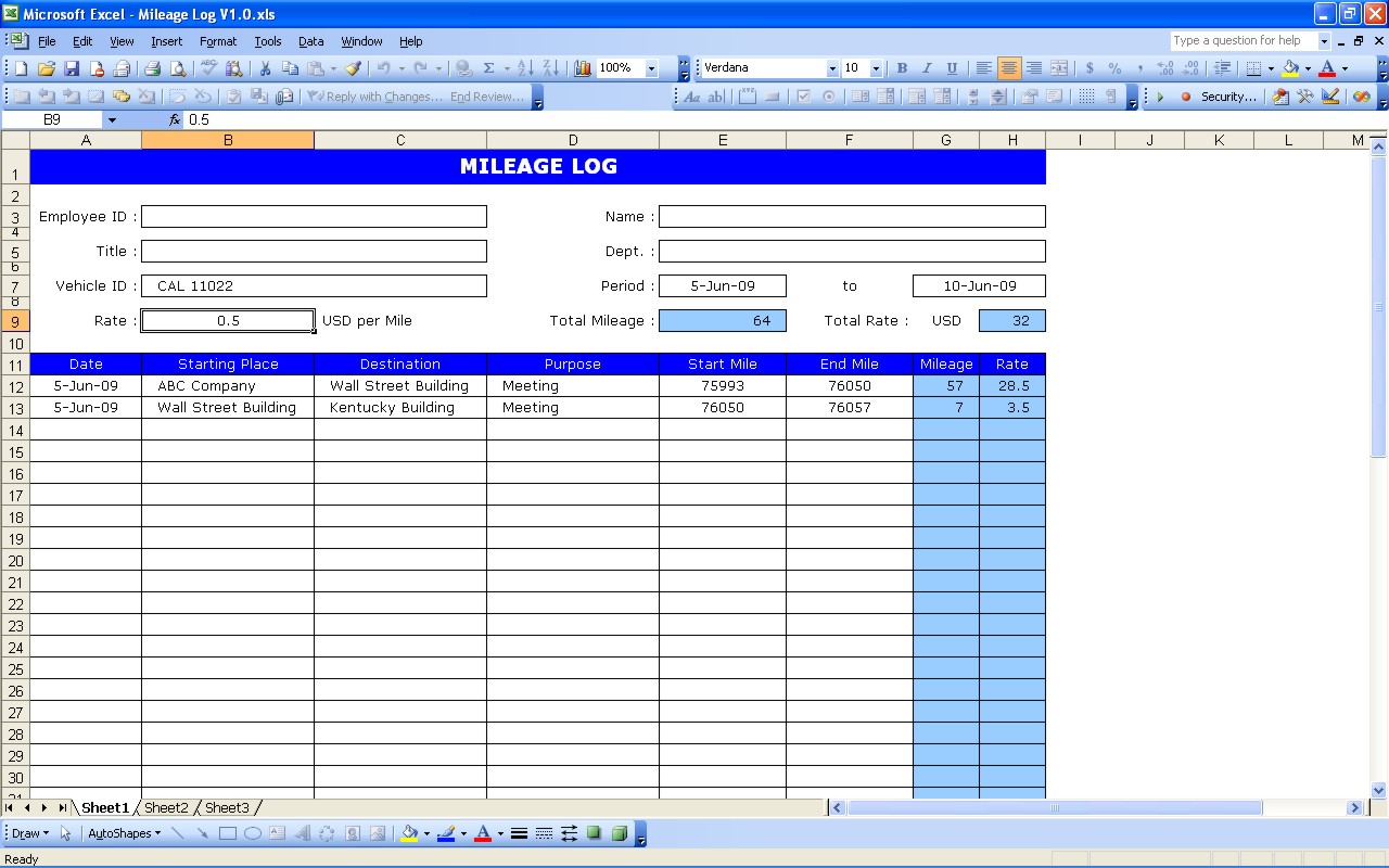 Free Mileage Tracking Log and Mileage Reimbursement Form