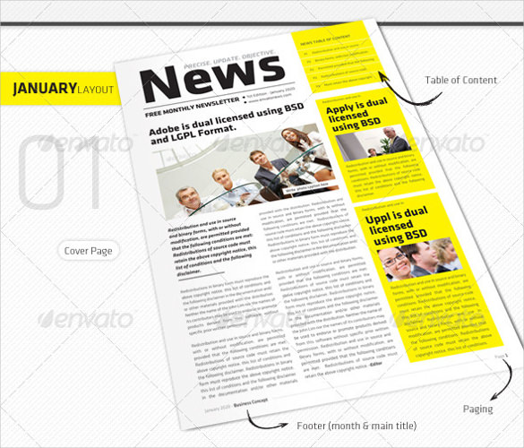 Monthly Newsletter Template – 10+ PSD, PDF Documents Download 