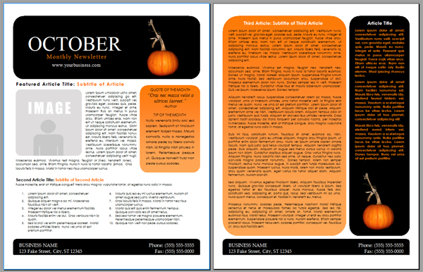 Free Newsletter Templates For Microsoft Word   Salonbeautyform.com