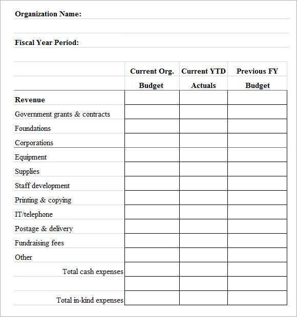 sample budget template for nonprofit   Manqal.hellenes.co