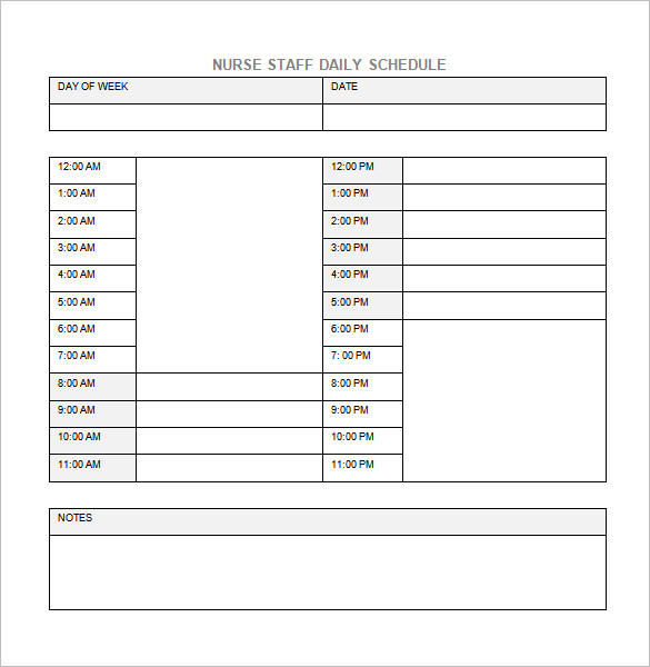 Nursing Schedule Template – 7+ Free Word, Excel, PDF Format 