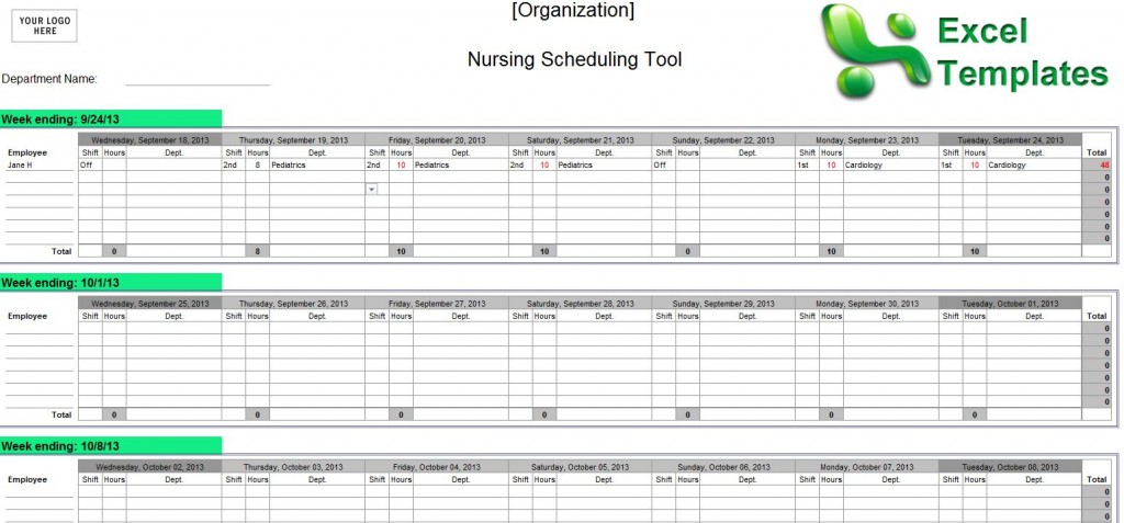 Examples of Nurse Staffing Schedules | Nursing Schedules