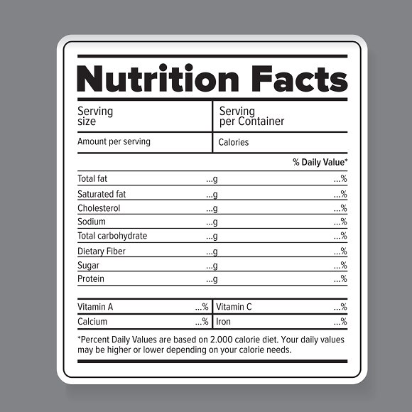Nutrition Label Template   Top Label Maker