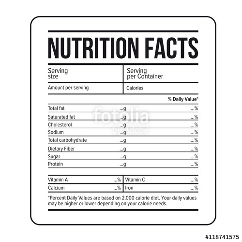 Nutrition Label Template   Top Label Maker