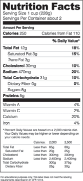 Nutrition facts vector label ~ Graphic Objects ~ Creative Market