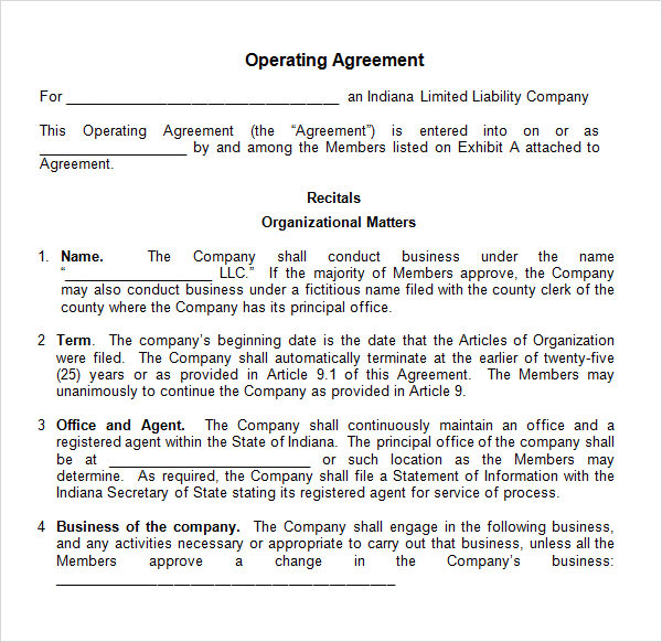 business operating agreement template operating agreement template 