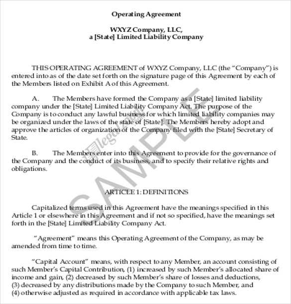 free llc operating agreement template 11 operating agreement 
